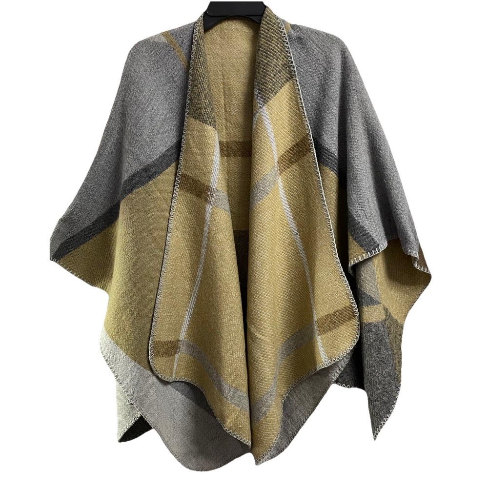 Unbranded Beige&Gray‎ Womens Shawl Poncho/Cape NEW Sz. L-XL